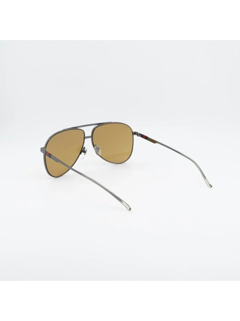 Gucci GG1677S 003 Sunglasses Ruthenium Aviator Frame, Brown Lenses